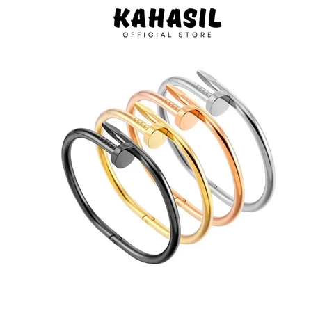 KAHASIL Gelang Titanium Anti Karat dan Luntur Fashion Pria Wanita Casual KH003